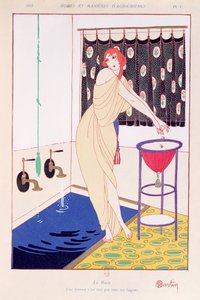 「The Bath」、「Modes et Manieres d&39;Aujourd&39;hui」、1913年のイラスト 作： Charles Martin